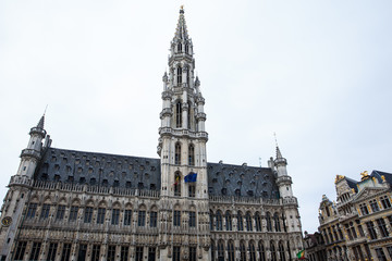 Fototapeta na wymiar Brussels town hall building located on the famous Grand Place in Brussels