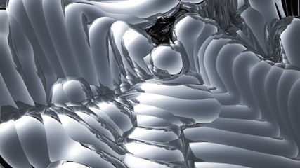Obraz premium Gray metallic background. 3d illustration, 3d rendering.