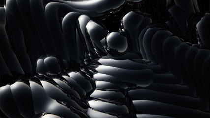 Obraz premium Black metallic background. 3d illustration, 3d rendering.