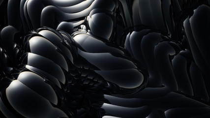 Obraz premium Black metallic background. 3d illustration, 3d rendering.