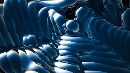 Obraz premium Blue metallic background. 3d illustration, 3d rendering.