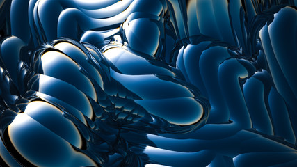 Obraz premium Blue metallic background. 3d illustration, 3d rendering.