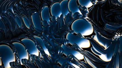 Obraz premium Blue metallic background. 3d illustration, 3d rendering.