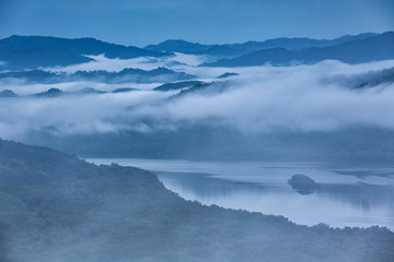 Tropical mangrove forest, Ranong estuary,Viewpoint Khao Fachi Ranong Thailand