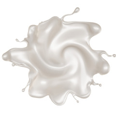 A splash of milk. 3d illustration, 3d rendering.