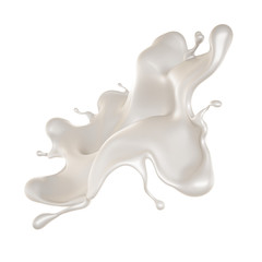 A splash of milk. 3d illustration, 3d rendering.