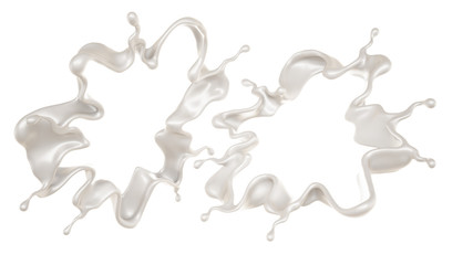 A splash of milk. 3d illustration, 3d rendering.