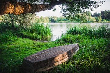 old boat on the river