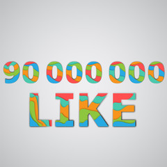 A number of likes made by colorful layered characters, vector illustration