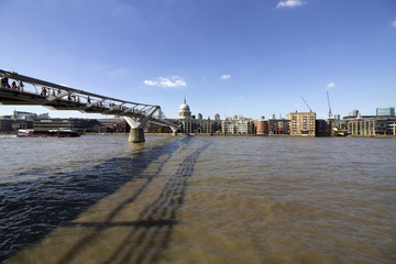 Famous Millennium Bridge, London, United kingdom.