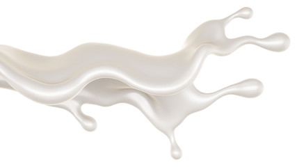 A splash of milk. 3d illustration, 3d rendering.
