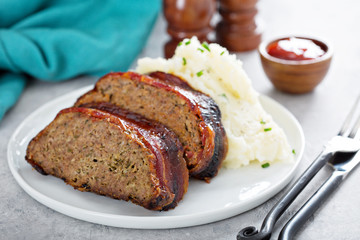 Meatloaf with mashed potatoes