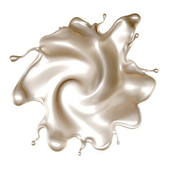 A splash of white paint. 3d illustration, 3d rendering.