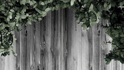 Beautiful summer background with leaves and white space. 3d illustration, 3d rendering.