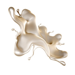 Fototapeta premium A splash of white paint. 3d illustration, 3d rendering.