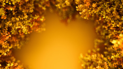 Beautiful autumn background with leaves. 3d illustration, 3d rendering.