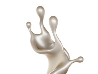 A splash of white paint. 3d illustration, 3d rendering.
