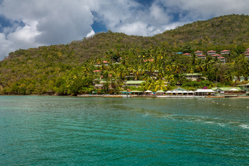 Marigot Bay Saint Lucia, Caribbean Sea. Exposure done while in a boat tour of Santa Lucia coast.