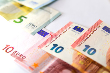 Banknotes of Euro Money. Euro cash background. Business concept