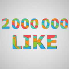 A number of likes made by colorful layered characters, vector illustration