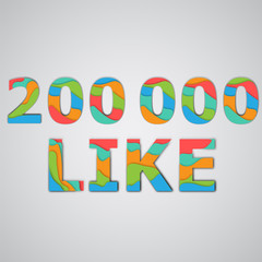 A number of likes made by colorful layered characters, vector illustration