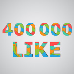 A number of likes made by colorful layered characters, vector illustration