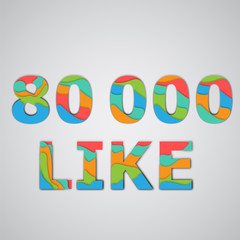 A number of likes made by colorful layered characters, vector illustration