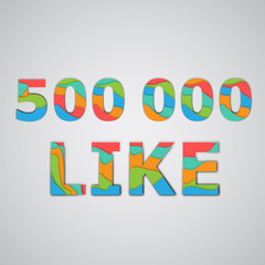 A number of likes made by colorful layered characters, vector illustration