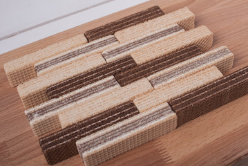 wafers with chocolate and vanilla
