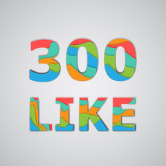 A number of likes made by colorful layered characters, vector illustration