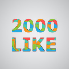 A number of likes made by colorful layered characters, vector illustration