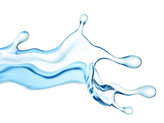 Obraz premium A splash of clear blue water. 3d illustration, 3d rendering.