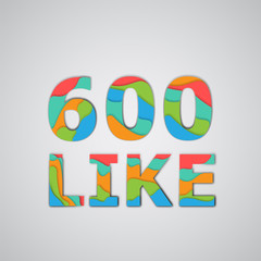 A number of likes made by colorful layered characters, vector illustration