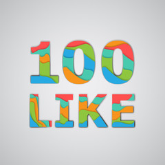 A number of likes made by colorful layered characters, vector illustration