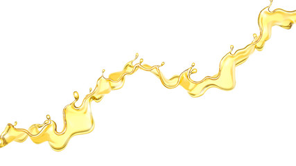 A splash of oil on a white background. 3d illustration, 3d rendering.