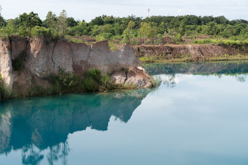 Aerial View of Blue Pond in Kamphaeng Phet Province Thailand