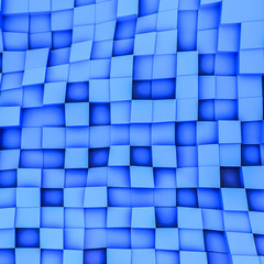 blue convex cubes three-dimensional background. abstract illustration. 3d RENDERING