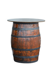 wooden barrel isolated on white background