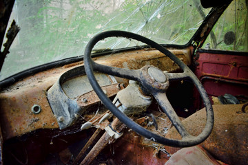 An abandoned old van