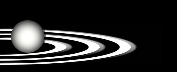 Esfera tridimensional, anillos, fondo negro