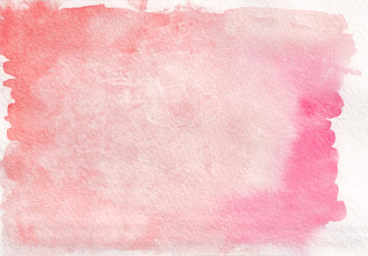 Pink and red horizontal  watercolor gradient  hand drawn  background. Middle part is lighter than other sides of image.
