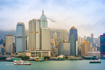 Fototapeta na wymiar Hong Kong skyline and harbour.