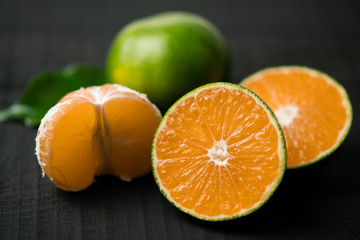 Fototapeta na wymiar autumn fruit juice vitamin c mandarin