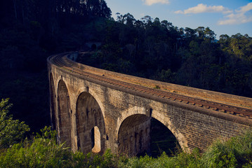 Fototapeta na wymiar The Nine Arches Bridge is one of the iconic bridges in Sri Lanka.