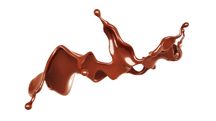A splash of chocolate. 3d illustration, 3d rendering.