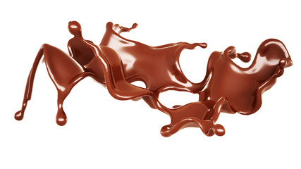 A splash of chocolate. 3d illustration, 3d rendering.
