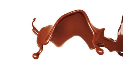A splash of chocolate. 3d illustration, 3d rendering.