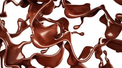 A splash of chocolate. 3d illustration, 3d rendering.