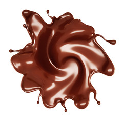 A splash of chocolate. 3d illustration, 3d rendering.