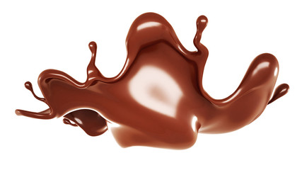 A splash of chocolate. 3d illustration, 3d rendering.